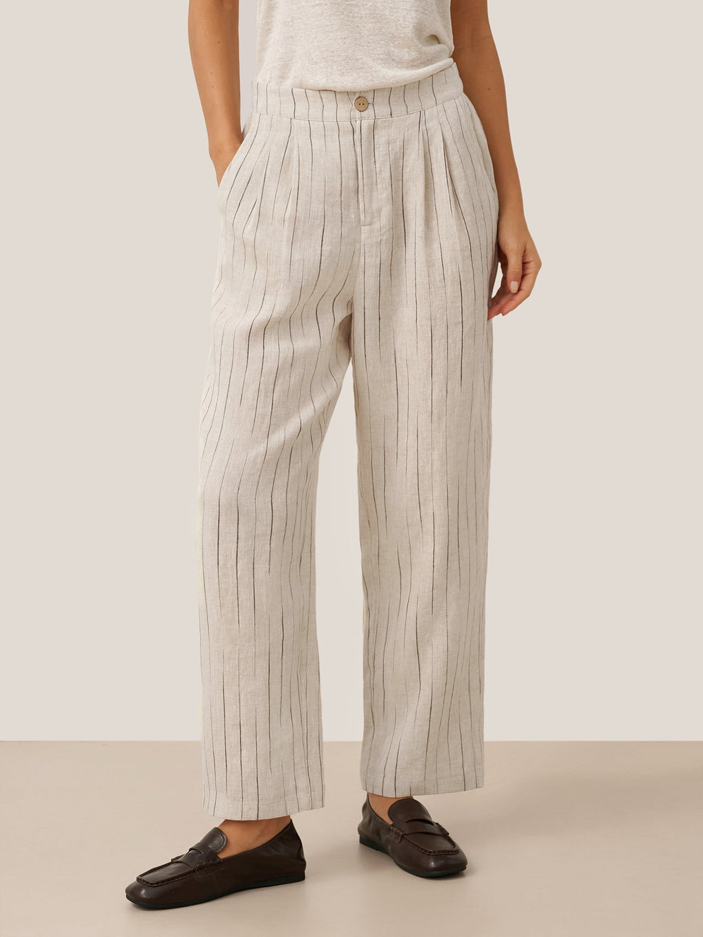 100% Linen Sketch Stripe Suit Set ELOISE