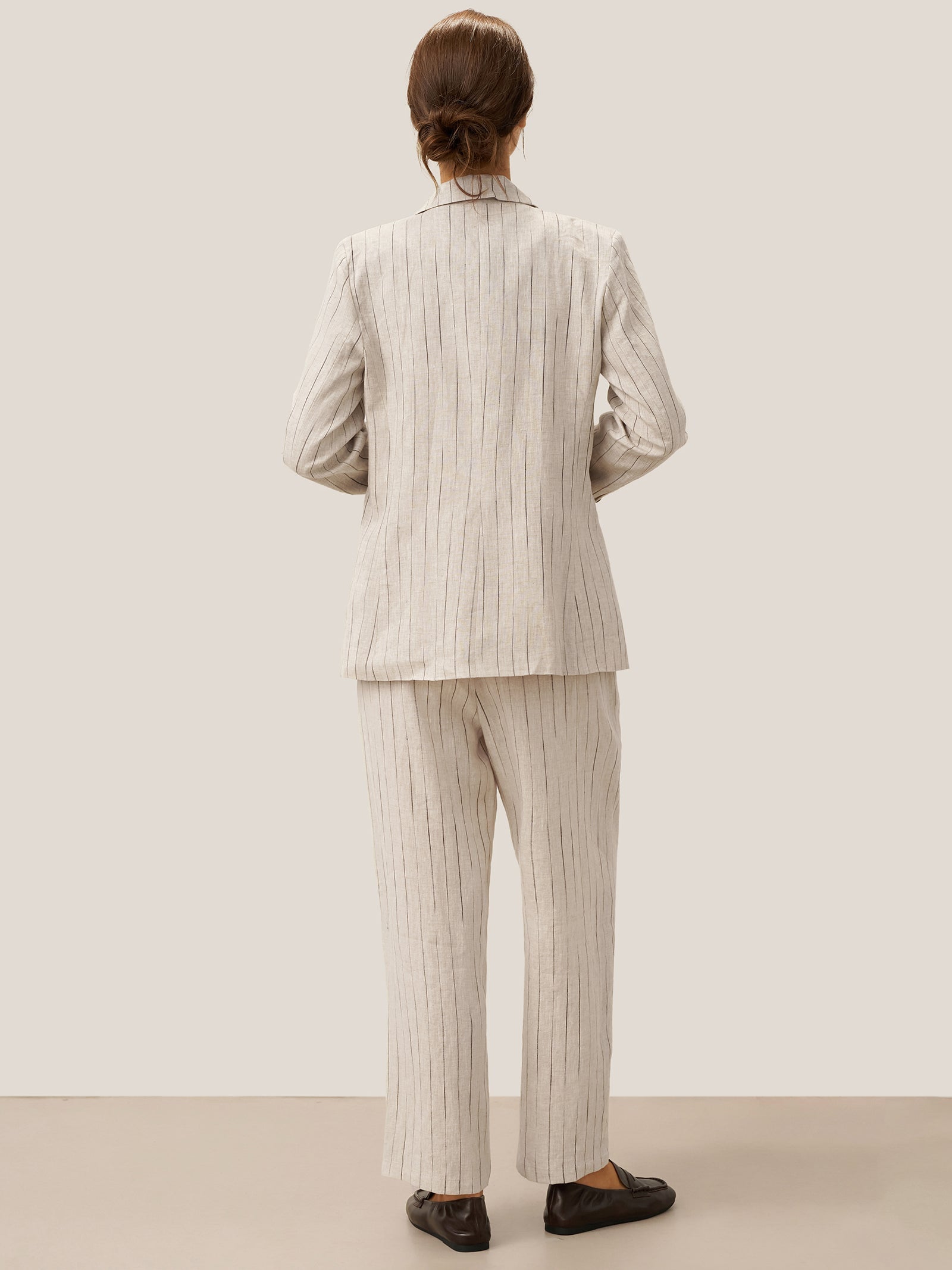 100% Linen Sketch Stripe Suit Set ELOISE