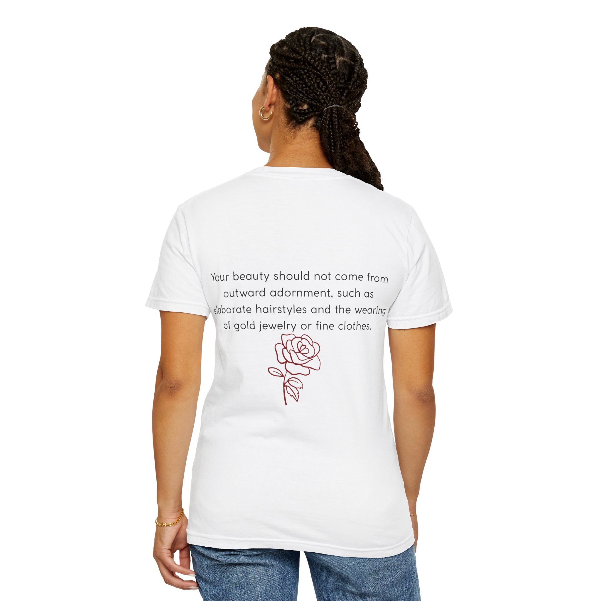 Messy Hair Don't Care Scripture T-Shirt — Women's Faith Tee