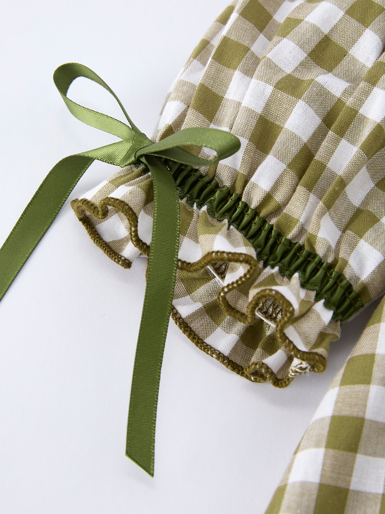 Green Plaid Fish Embroidered Baby Girls Smocked Dress