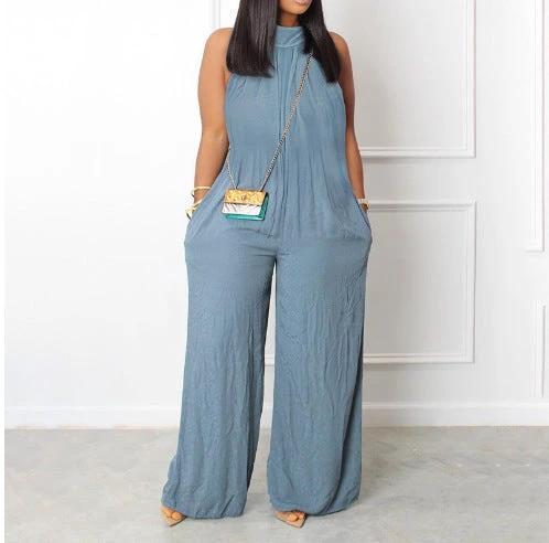 Wide-leg Sleeveless Jumpsuit