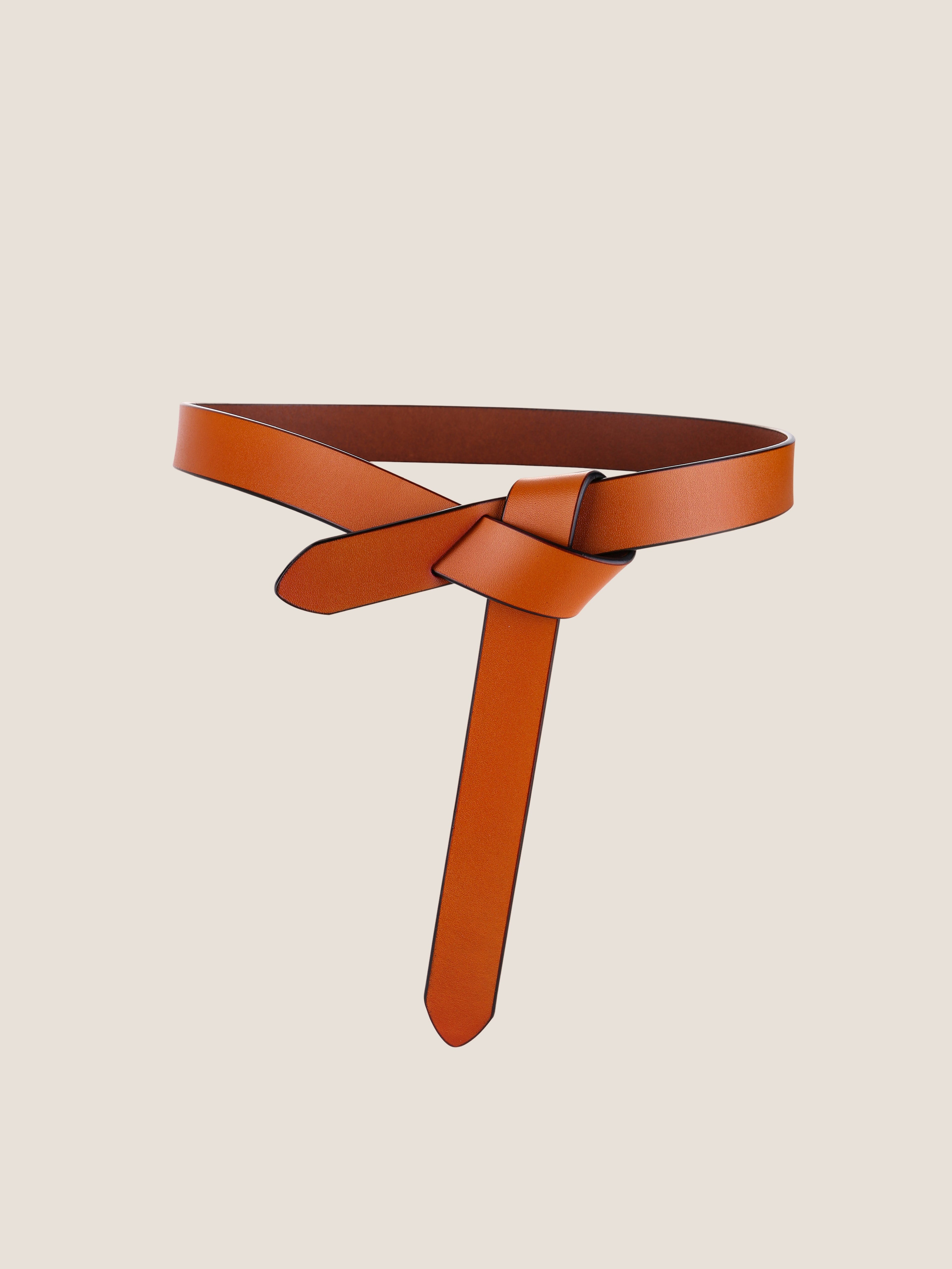 Premium Cowhide Asymmetric Knot Waist Cincher