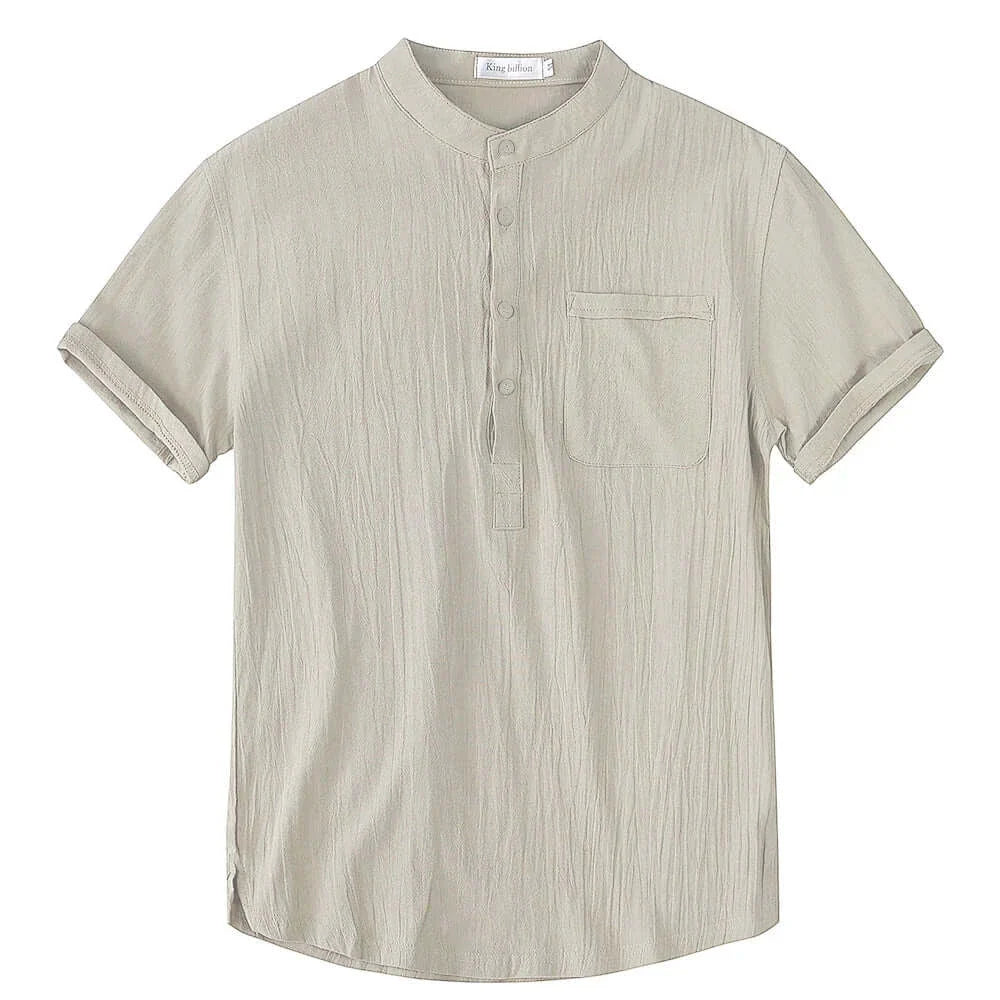 Men's Cotton Linen T-Shirt - Breathable Casual Tee