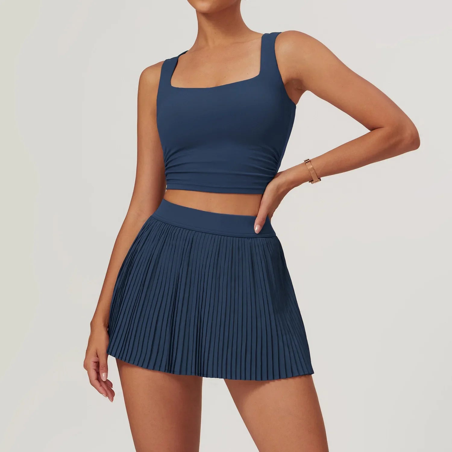 Women's 2 Piece Yoga Tennis Skirt Set Gym  Outdoor  & Sportswear