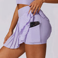 Versatile Tennis Skirts High Waisted  Pleated  Pockets  Tummy Control