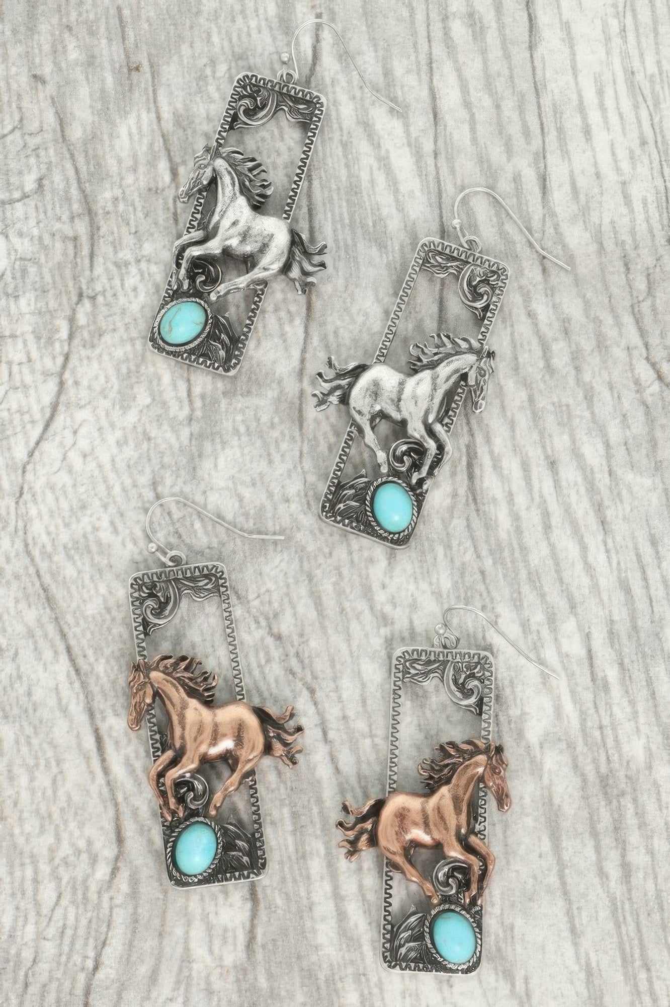 Western Wild Horse Dangle Earrings
