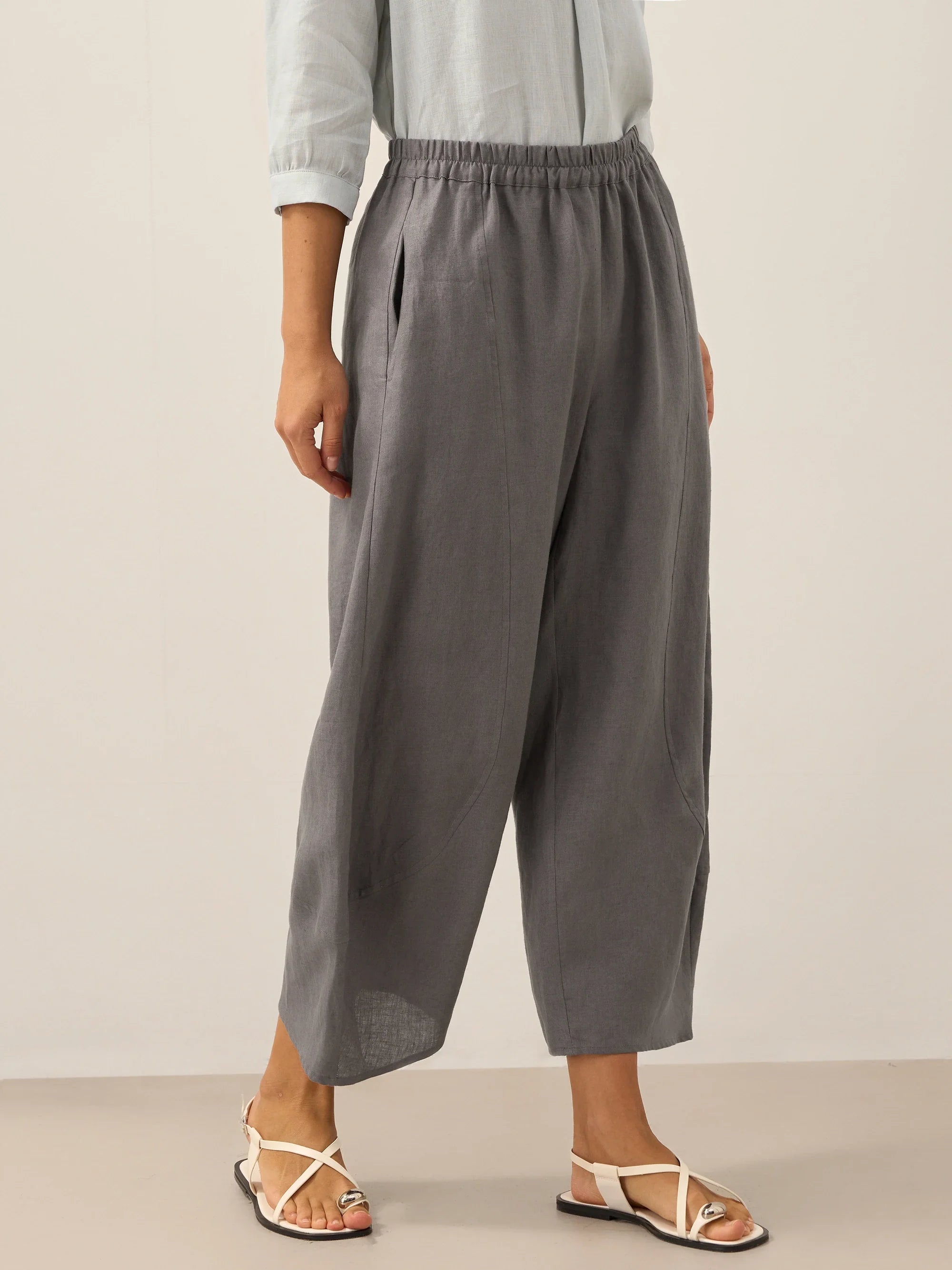 100% Linen Classic Ankle Pants ZOE