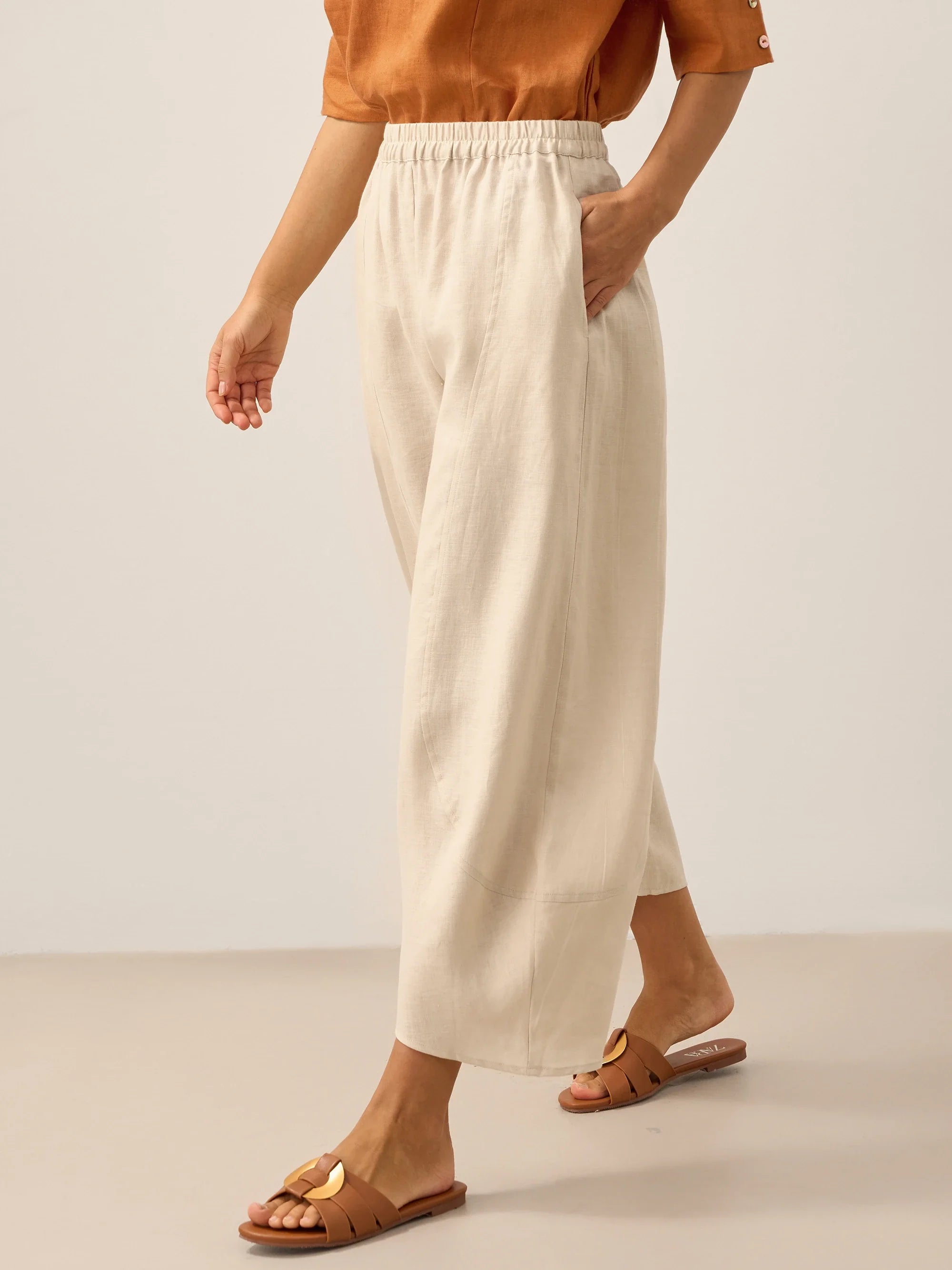 100% Linen Classic Ankle Pants ZOE