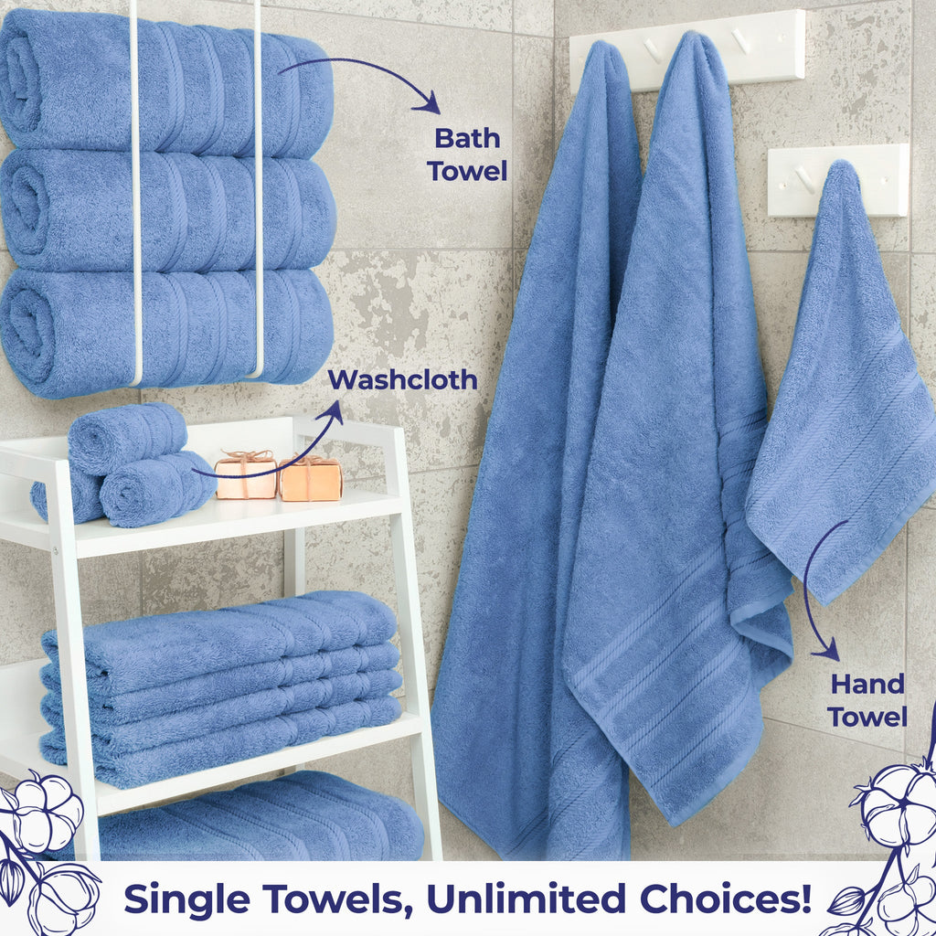 American Soft Linen Single Piece 100% Cotton Turkish Towels with 20 Different Colors, Create Your Set