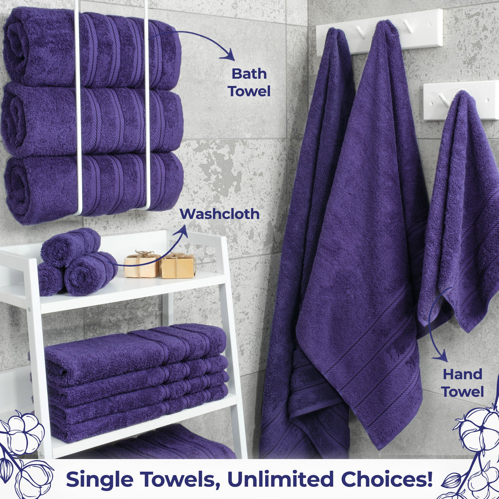 American Soft Linen Single Piece 100% Cotton Turkish Towels with 20 Different Colors, Create Your Set