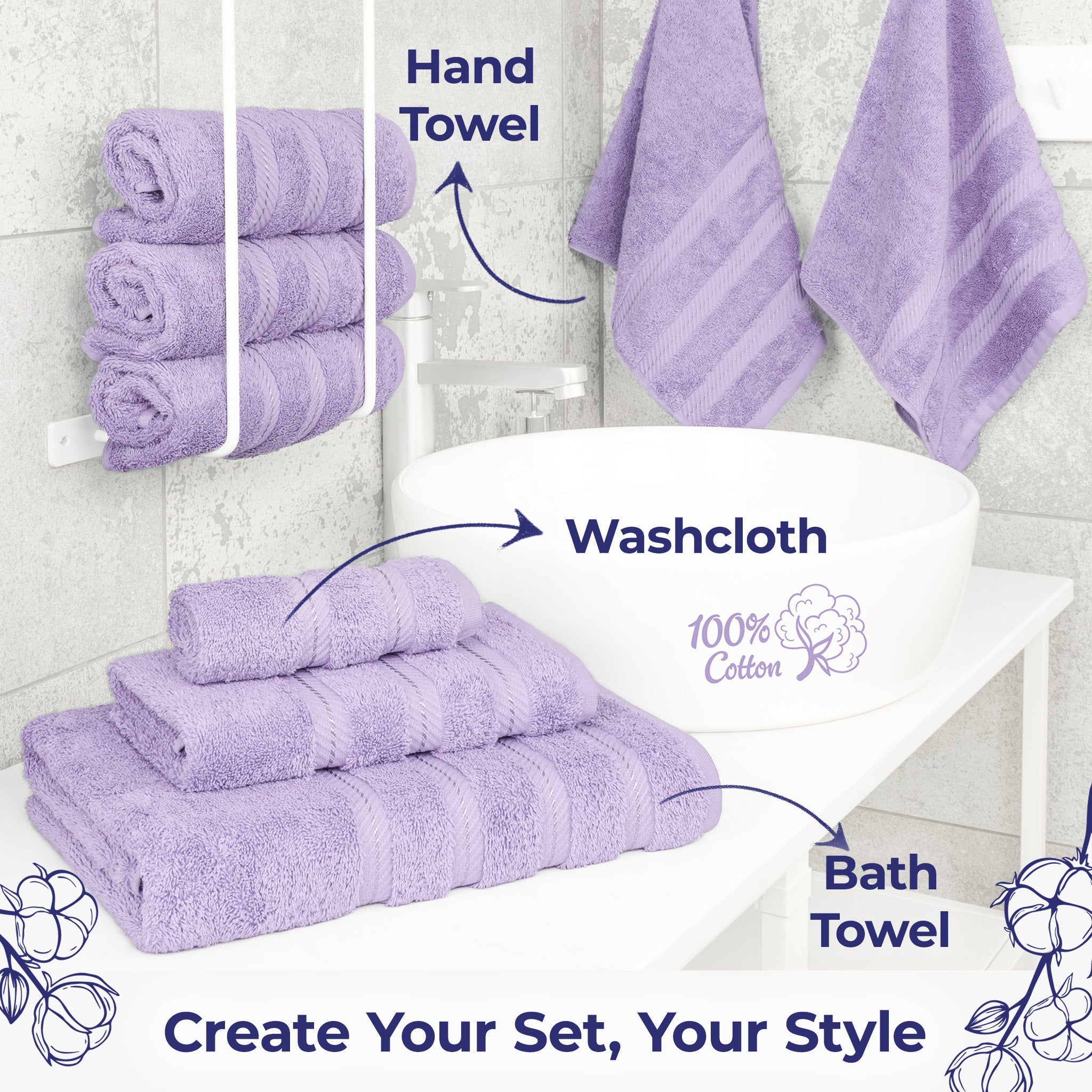 American Soft Linen Single Piece 100% Cotton Turkish Towels with 20 Different Colors, Create Your Set