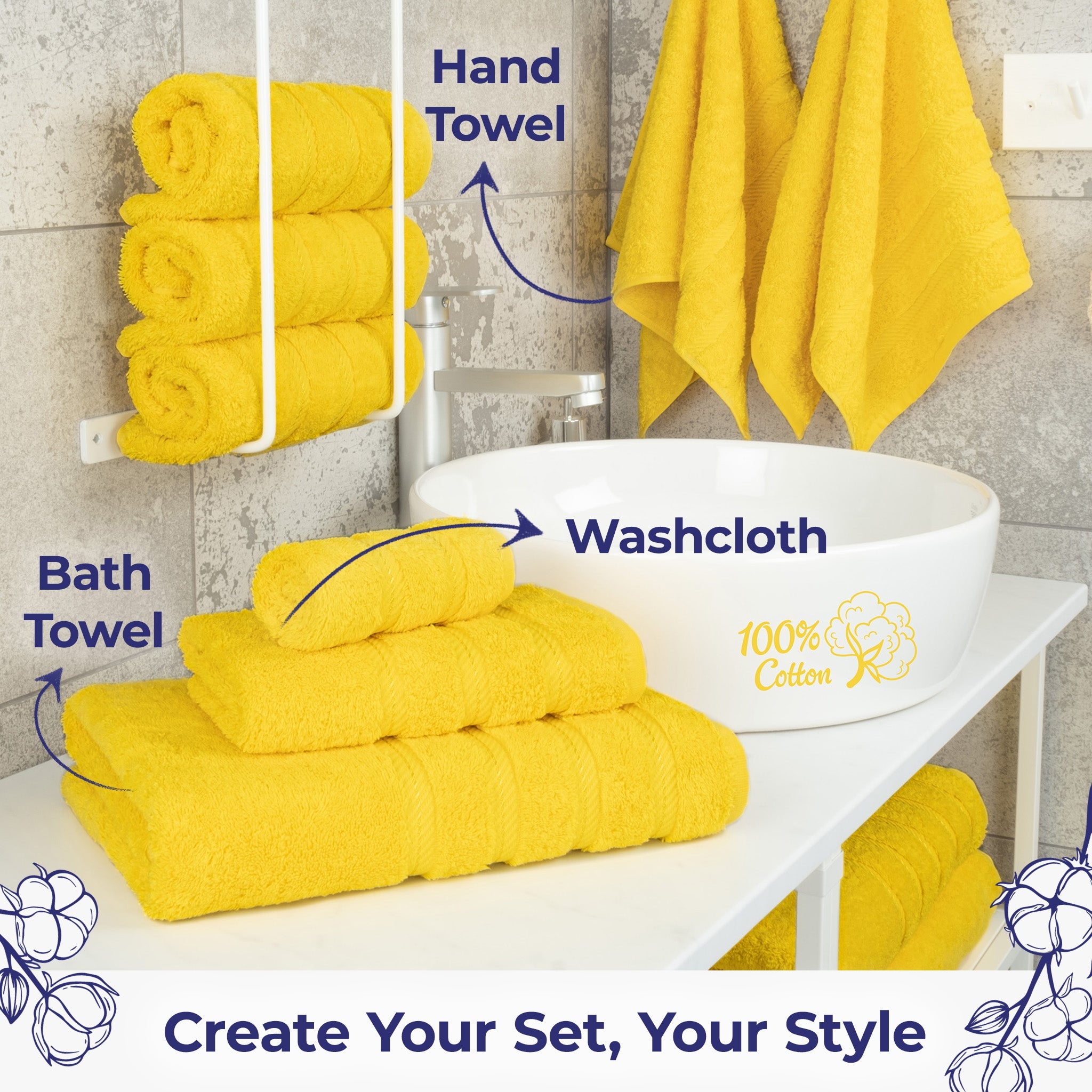 American Soft Linen Single Piece 100% Cotton Turkish Towels with 20 Different Colors, Create Your Set