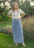 Jessa A-line Denim Maxi Skirt
