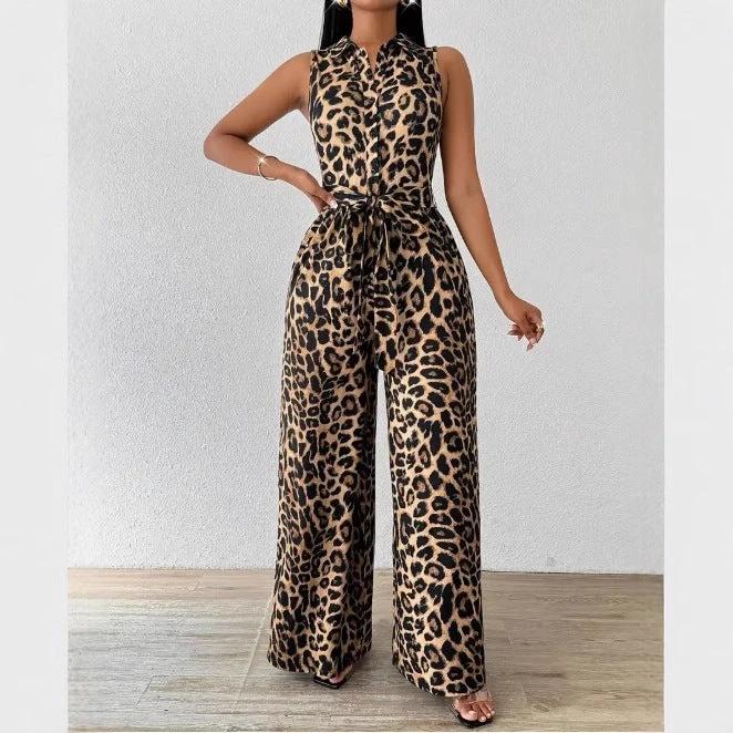 Women's Wide Leg Jumpsuit With Belt